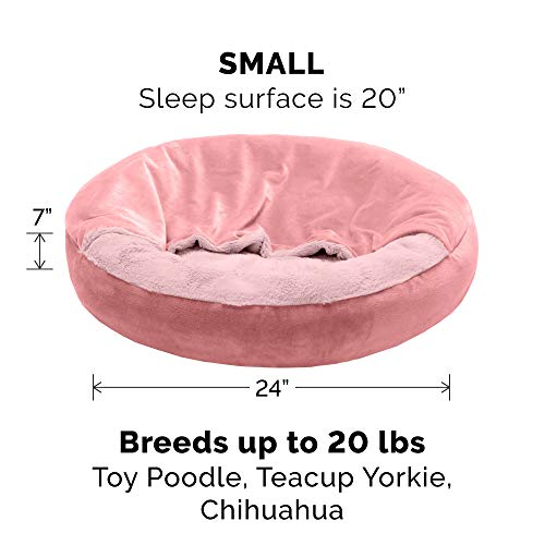 Furhaven Cozy Pet Beds for Small, Medium, and Large Dogs and Cats - Snuggery Hooded Burrowing Cave Tent, Deep Dish Cushion Donut Dog Bed with Attached Blanket, and More