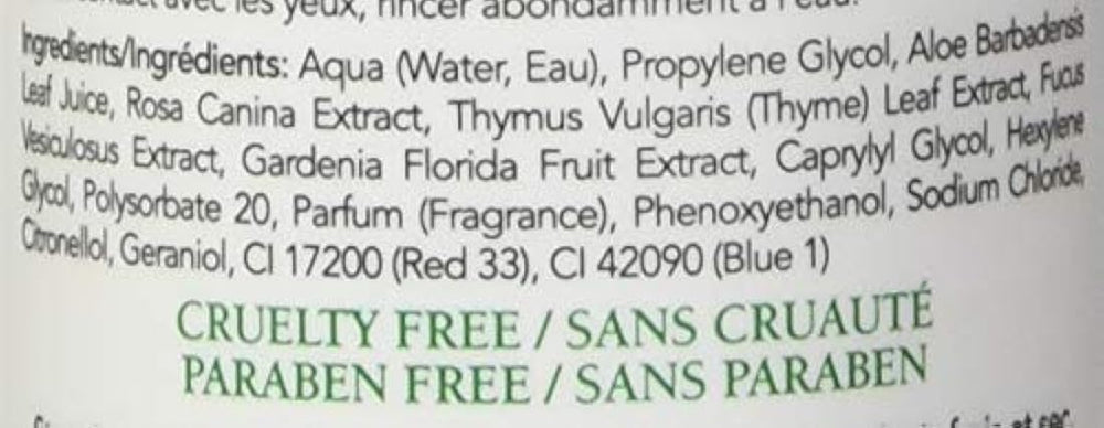 Spray facial con hierbas de aloe y agua de rosas