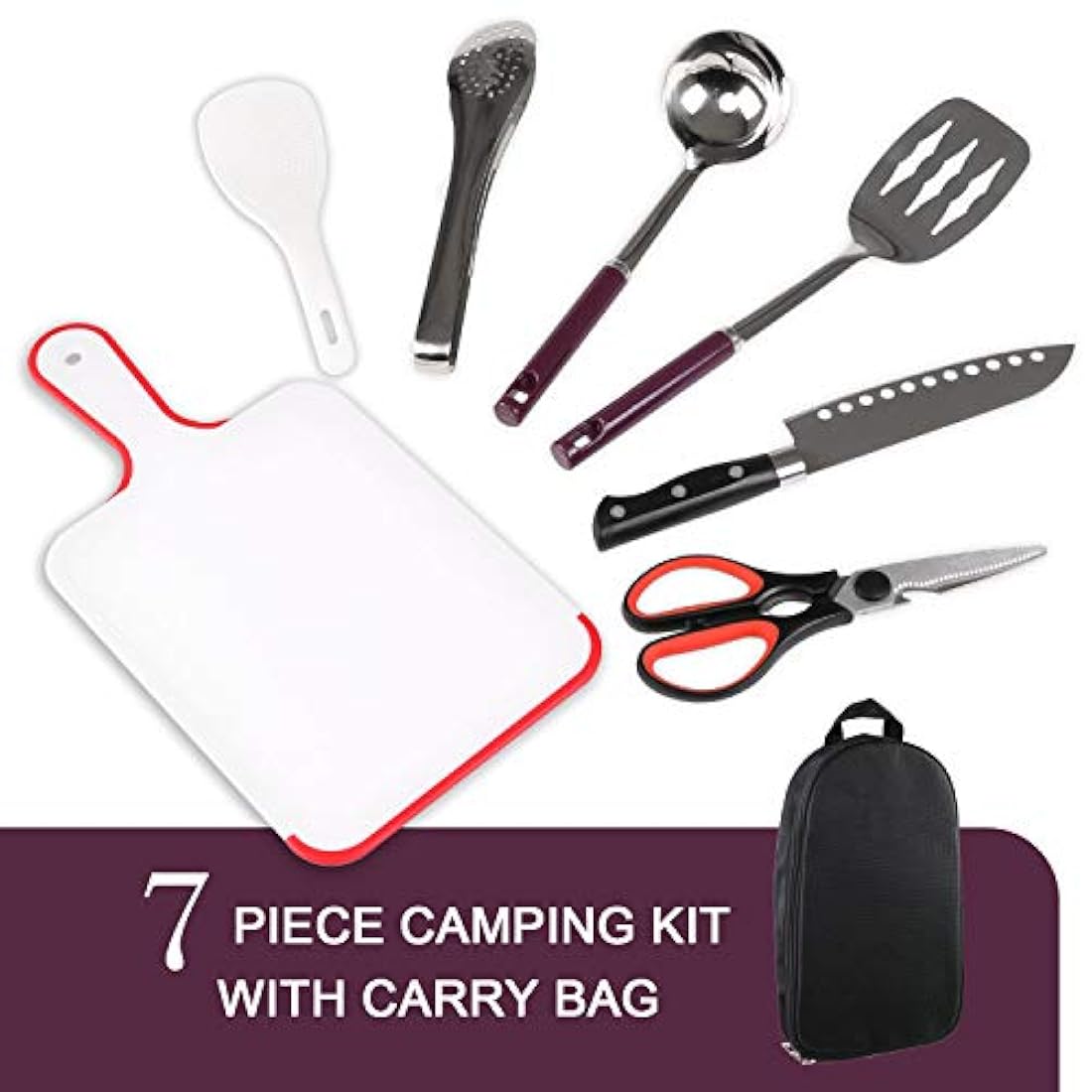Odoland - Juego de 8 utensilios de cocina para camping