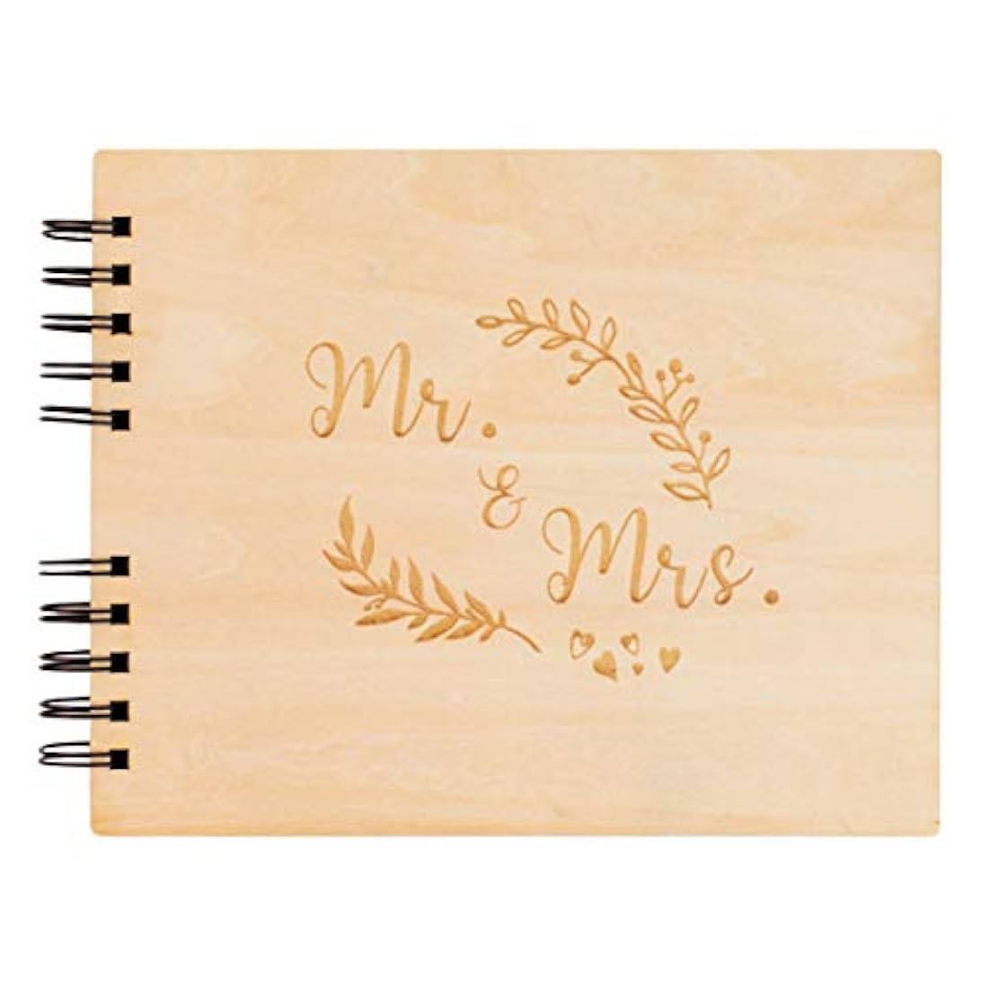 Álbum de recuerdos de madera con 80 páginas en blanco