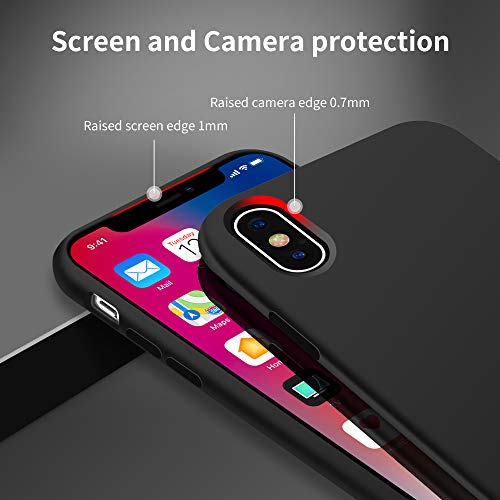OTOFLY - Funda protectora de goma de silicona suave de alta calidad, compatible con Apple iPhone X (solamente), color negro
