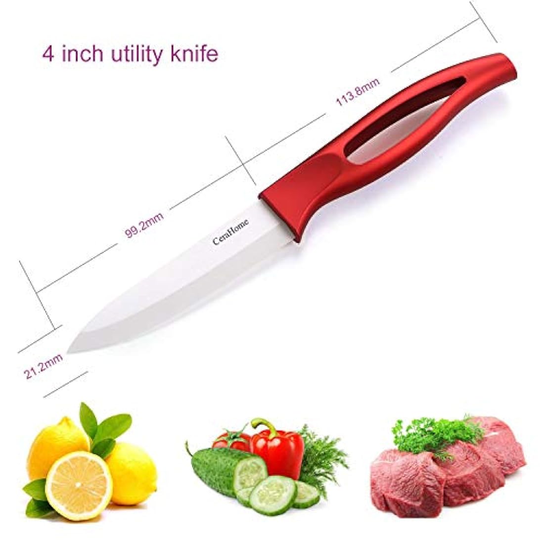 Cuchillo de cerámica profesional de 4 piezas