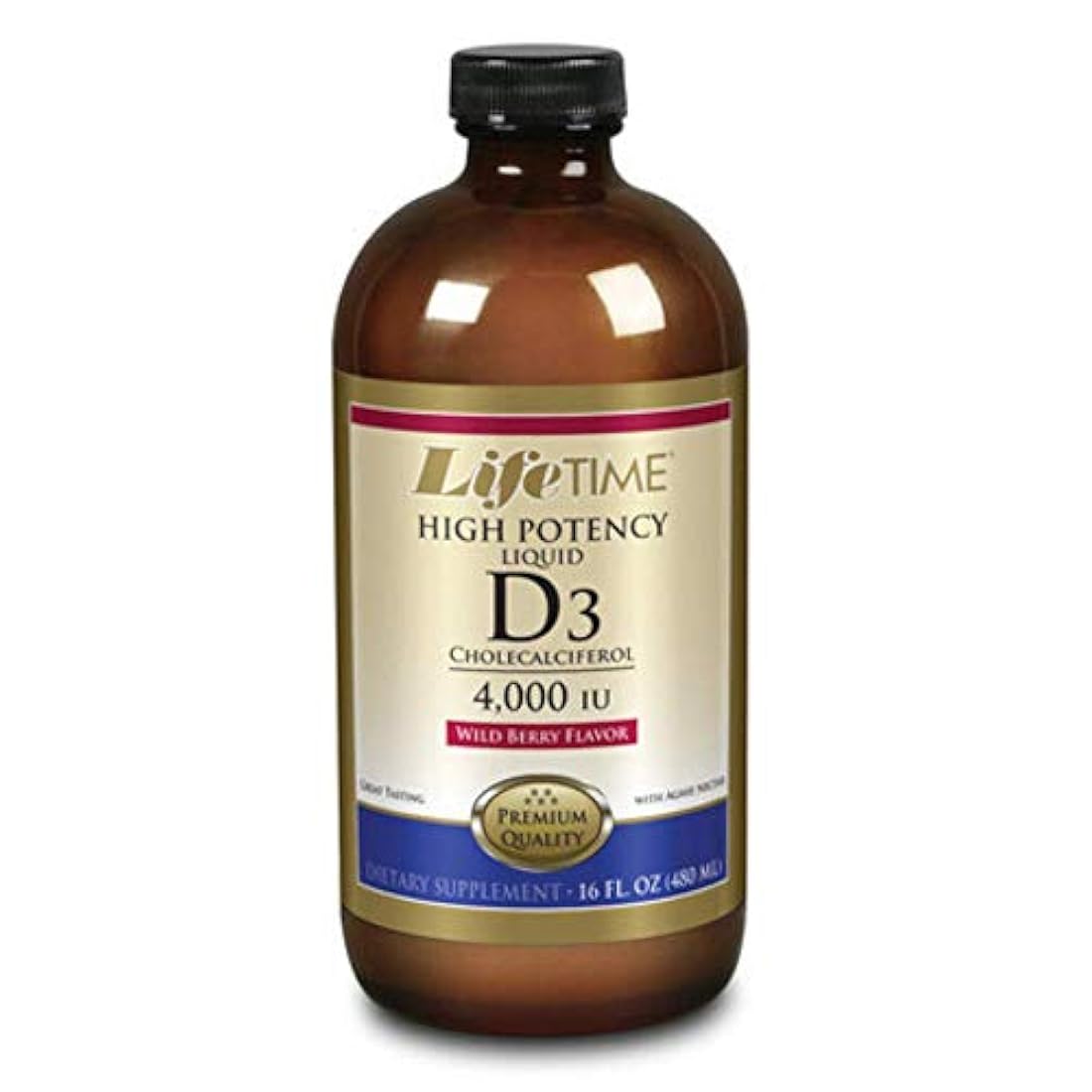 LifeTime Vitamina D 4000 Iu, sabor a bayas silvestres, 16 onzas
