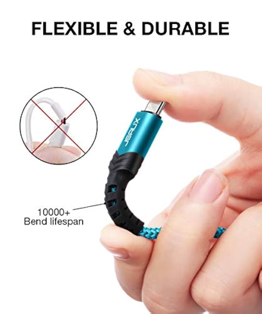 Micro 1 + 2 + 9.8 ft., Verde velocidad: cable micro USB