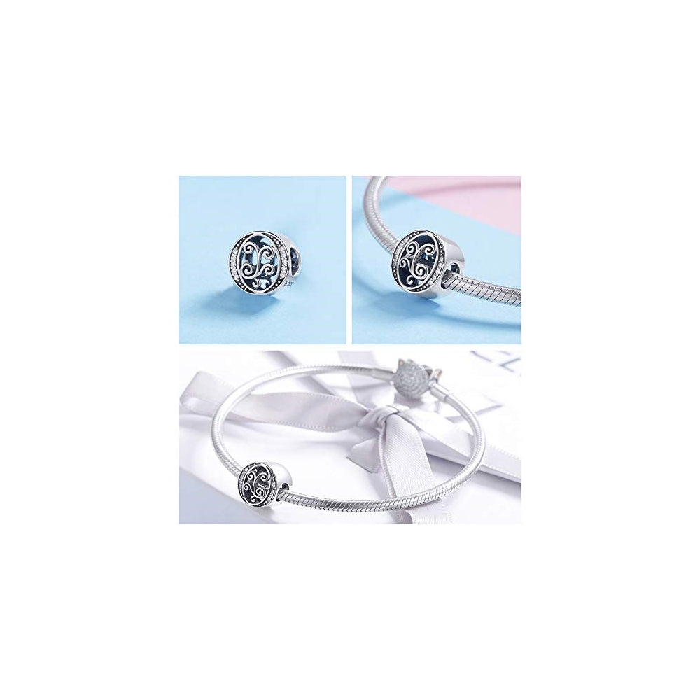 Dijes y Medallas de plata esterlina 925 con forma de letra