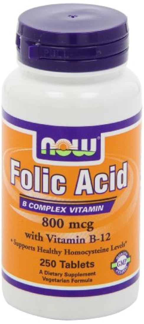 AHORA Ácido Fólico 800mcg, 250 comprimidos (Paquete de 4)