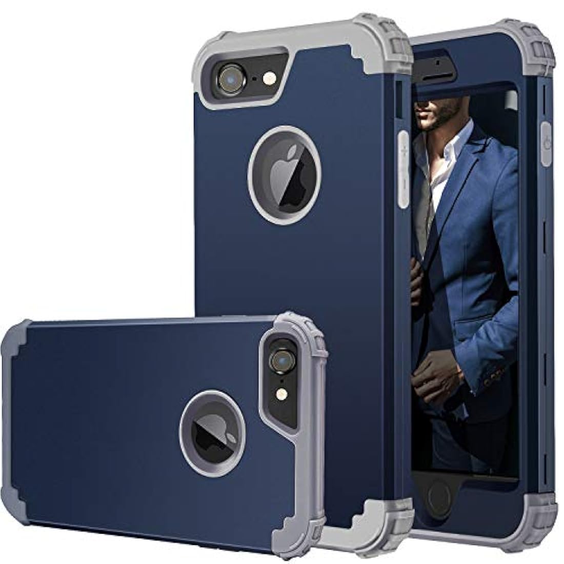 Fingic-Carcasa para iPhone 8, iPhone 7,ultra finas, de goma