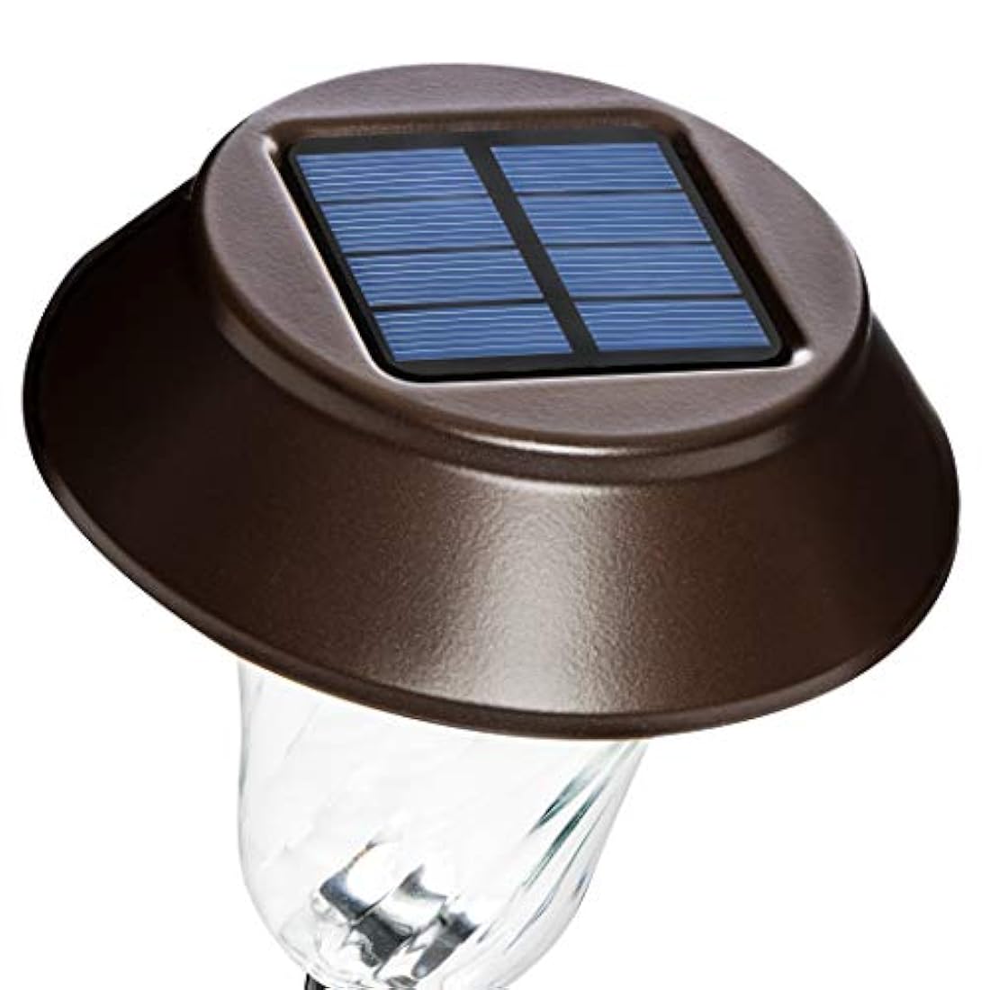 Juego de 6 luces metálicas solares para camino., Bronce