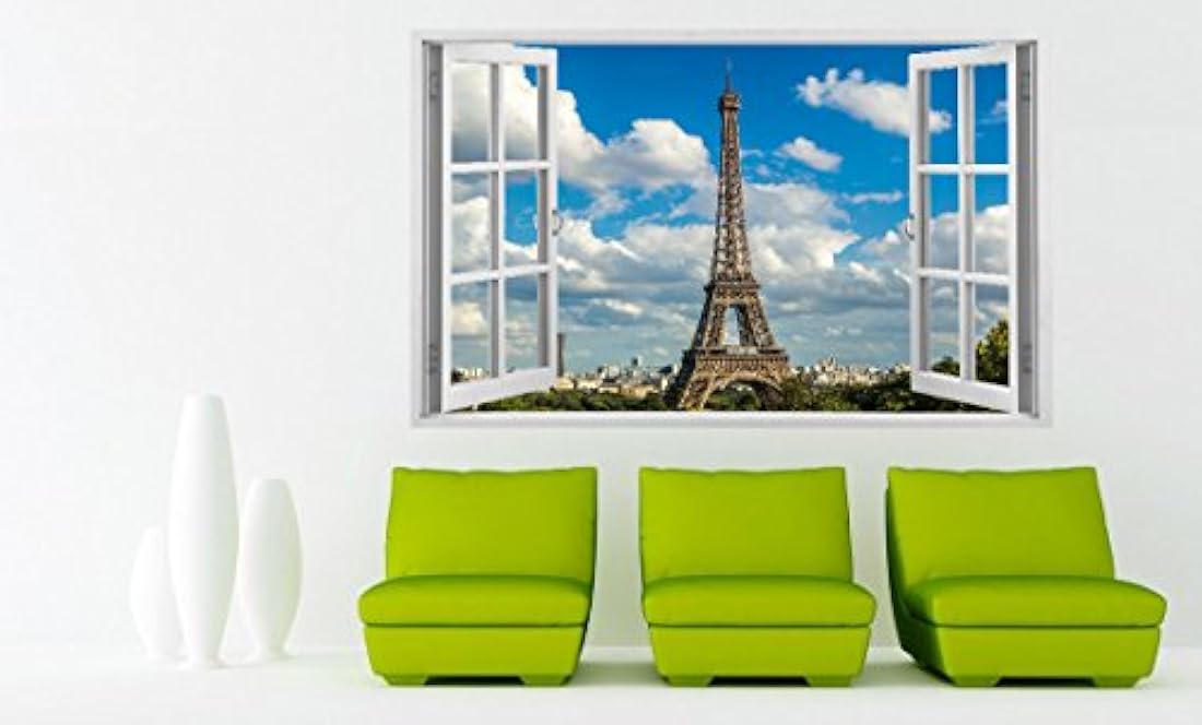 Vinilo 3D con diseño de marco de ventana blanco