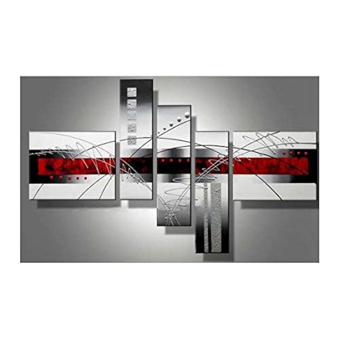 5 piezas arte moderno abstracto pintadas a mano en óleo