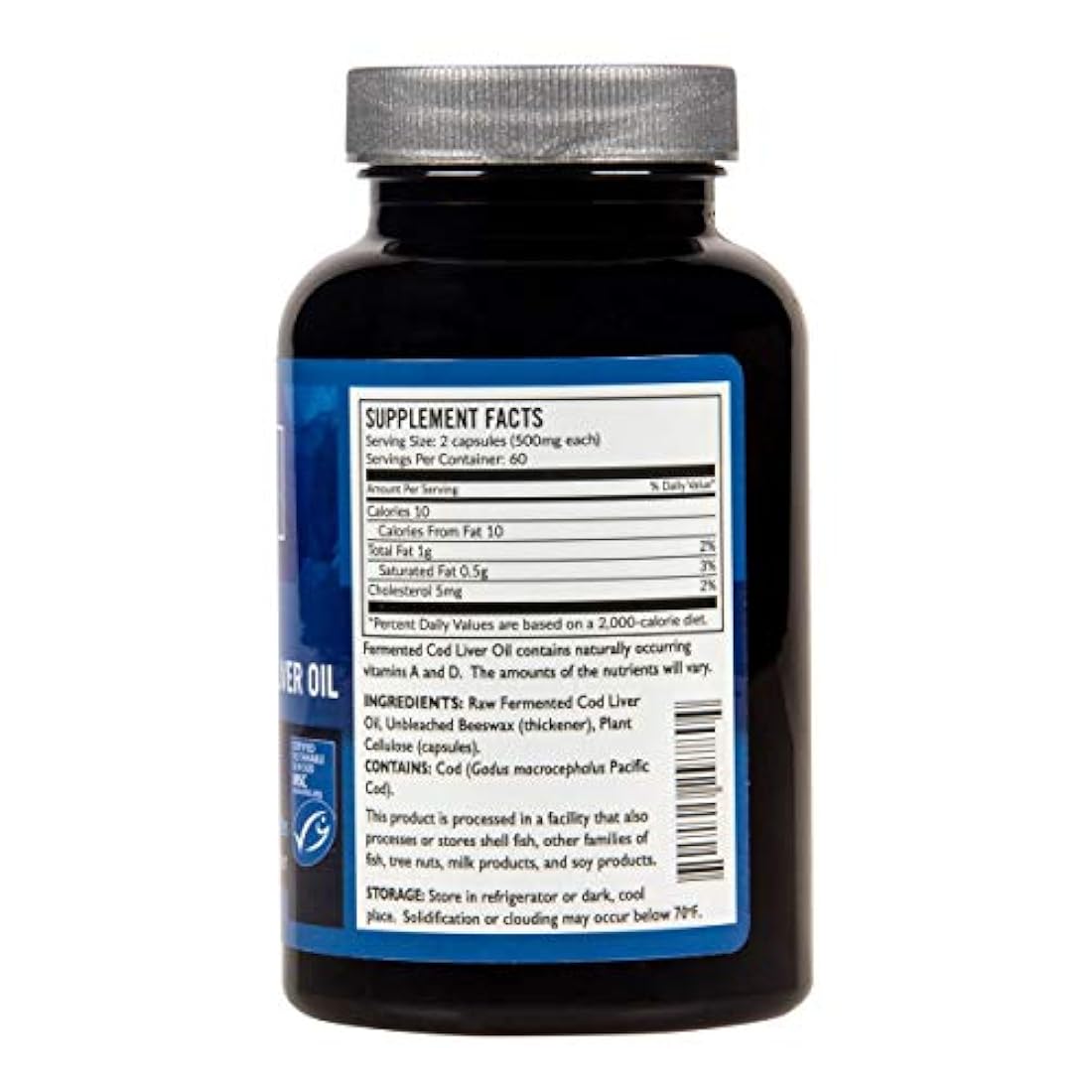 Aceite de hígado de bacalao fermentado con hielo verde Pasto