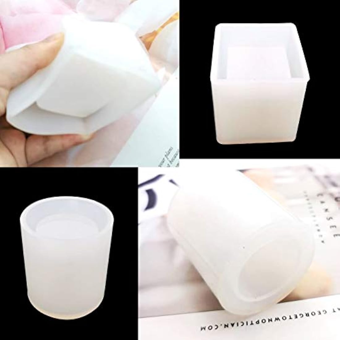 Moldes de silicona de resina epoxi de Markeny Cylinder para bolígrafos, moldes circulares de silicona para posavasos, moldes transparentes para macetas