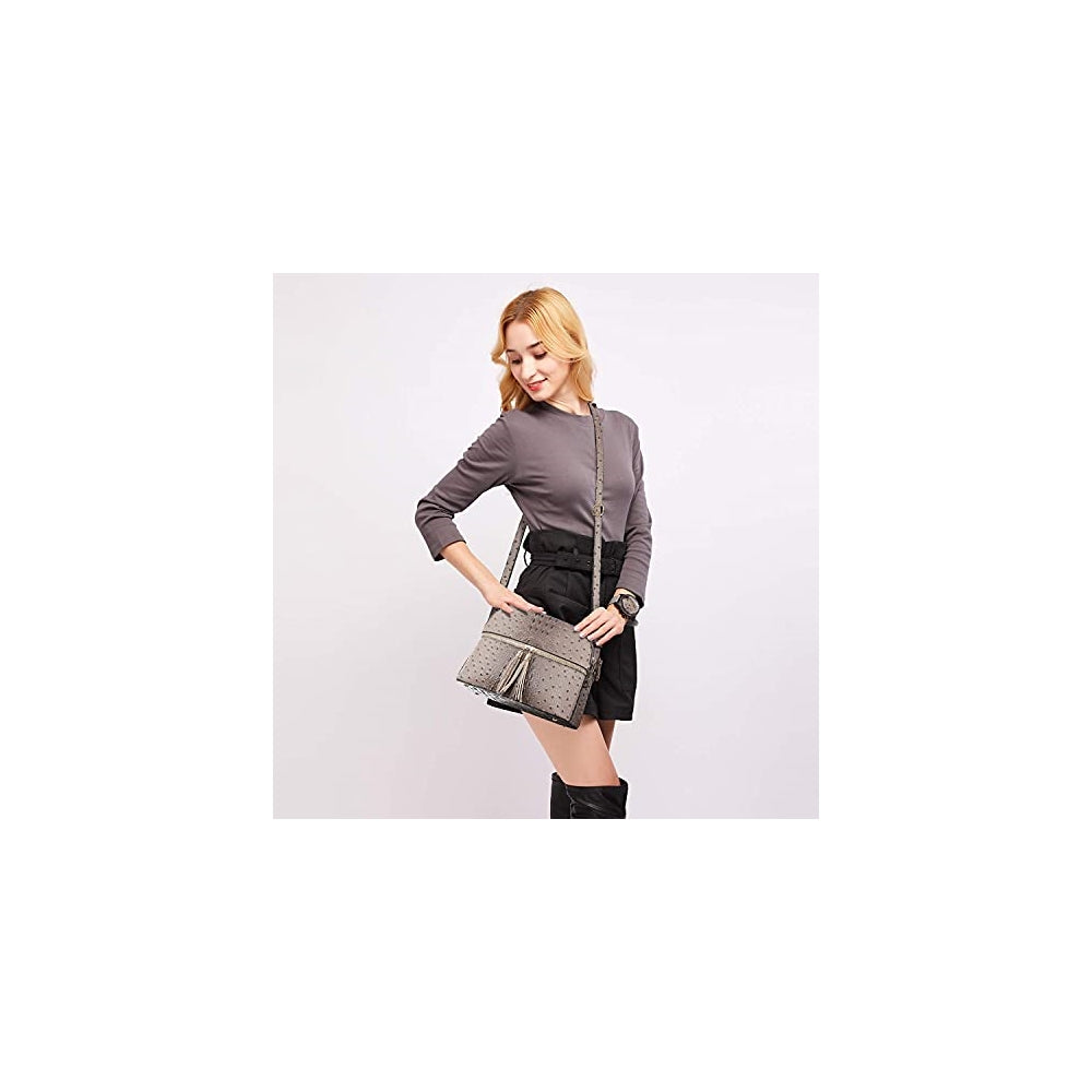 Bolsos de hombro para mujer con cremallera y bolsillos