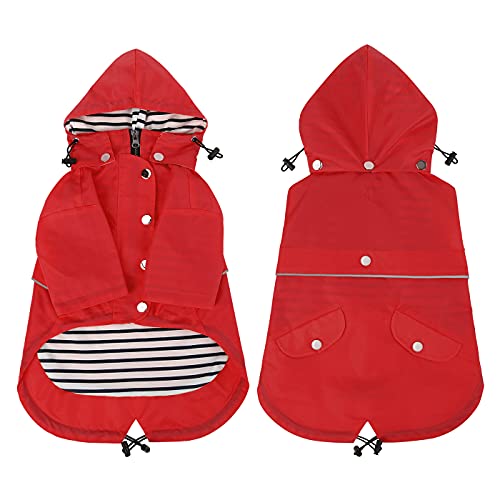 HDE Chubasquero de doble capa con cremallera para perros pequeños a grandes