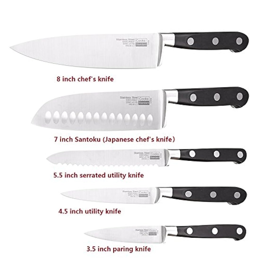 Cooks - Cuchillo de cocina de acero inoxidable