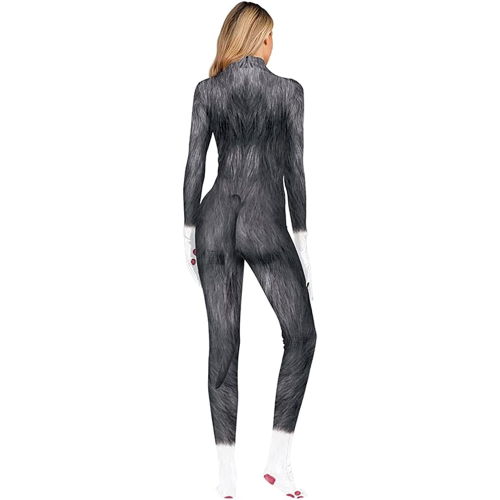 Disfraz de gato Zentai de cuerpo de elastano talla XL