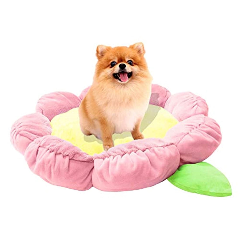 Cama de felpa suave de 61cm, perros y gatos, rosa pastel