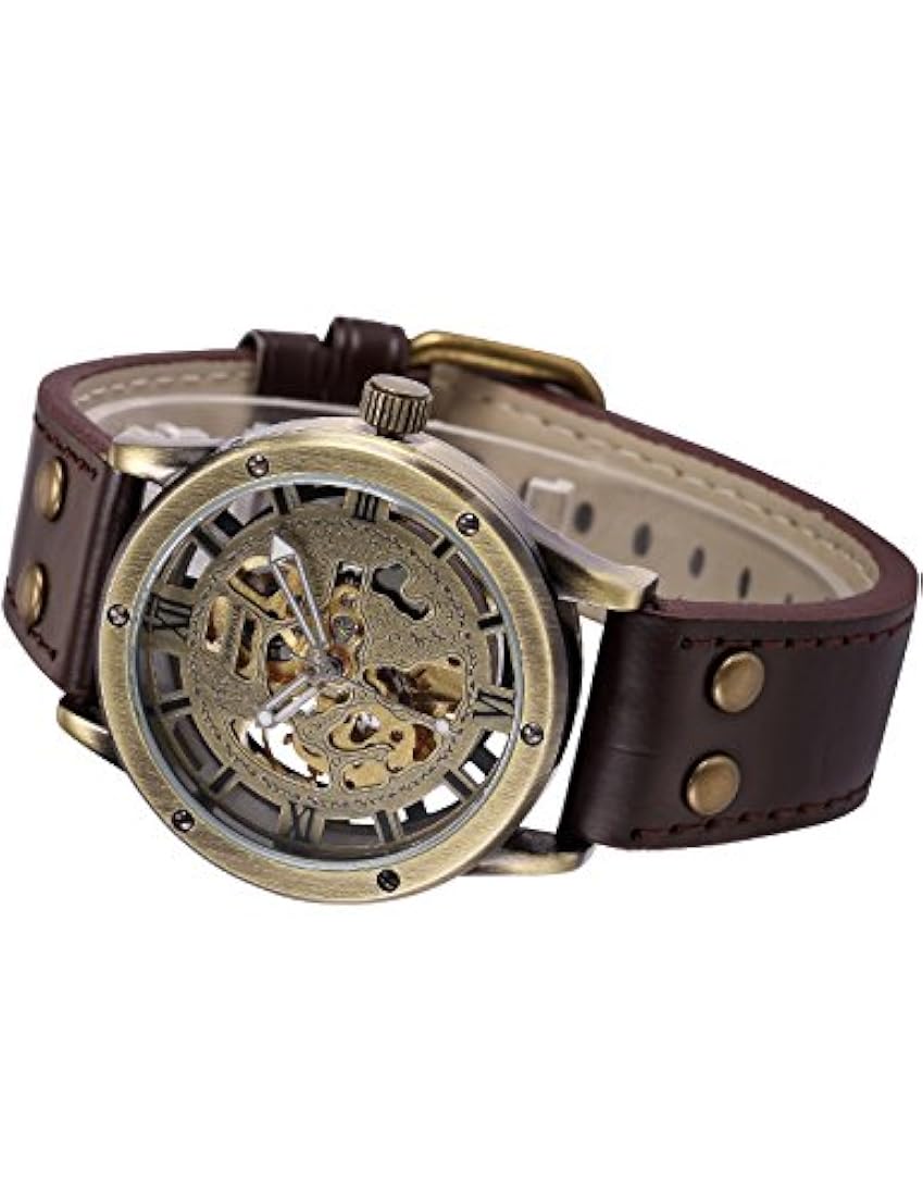 Reloj deportivo para hombre, diseño de esqueleto mecánico