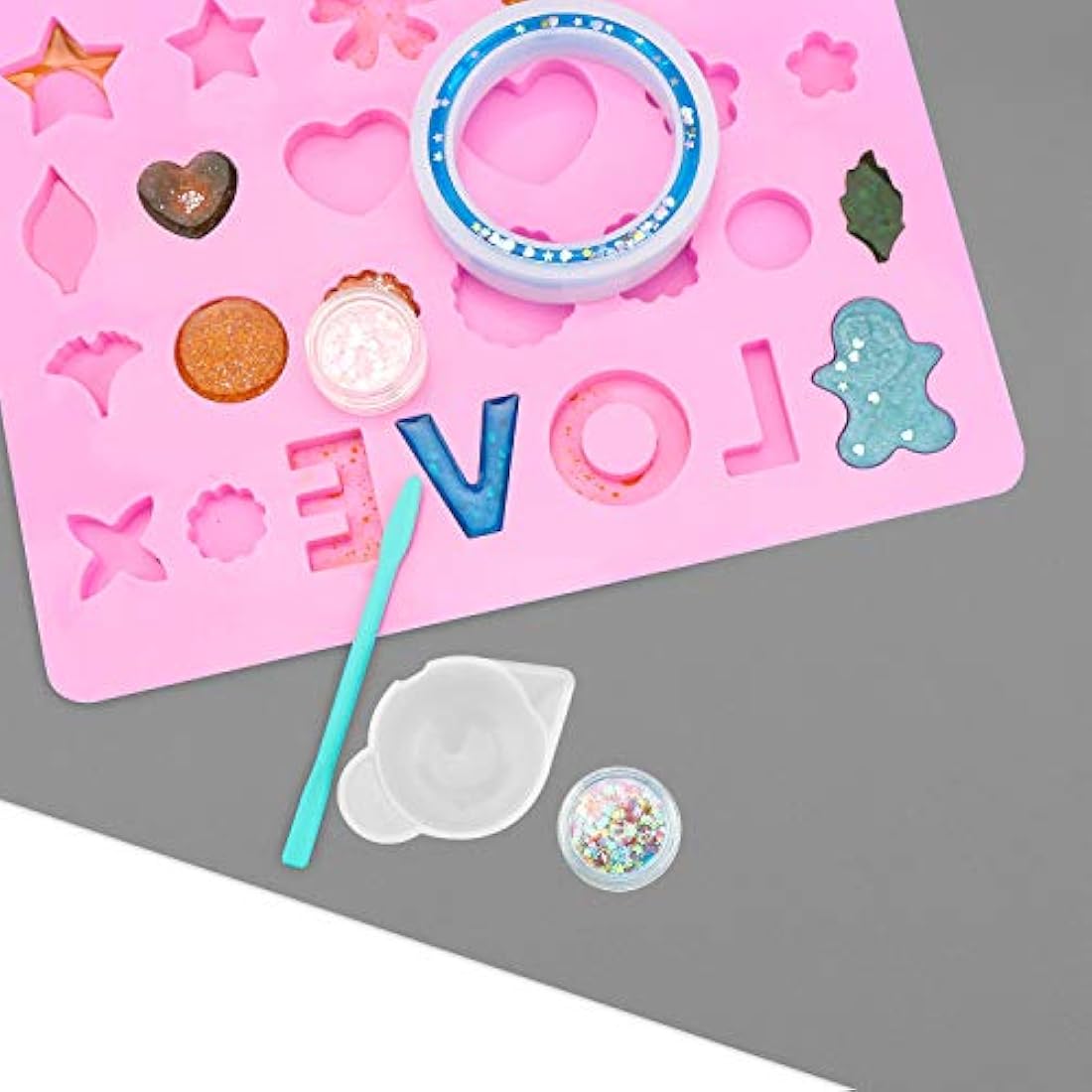 Gartful - Juego de 3 láminas de silicona para manualidades, resina epoxi, moldes de fundición de joyas, almohadilla multiusos, mantel individual, protector de escritorio, antideslizante, antiadherente, resistente al calor, gris oscuro (15.6 x 11.7 in)