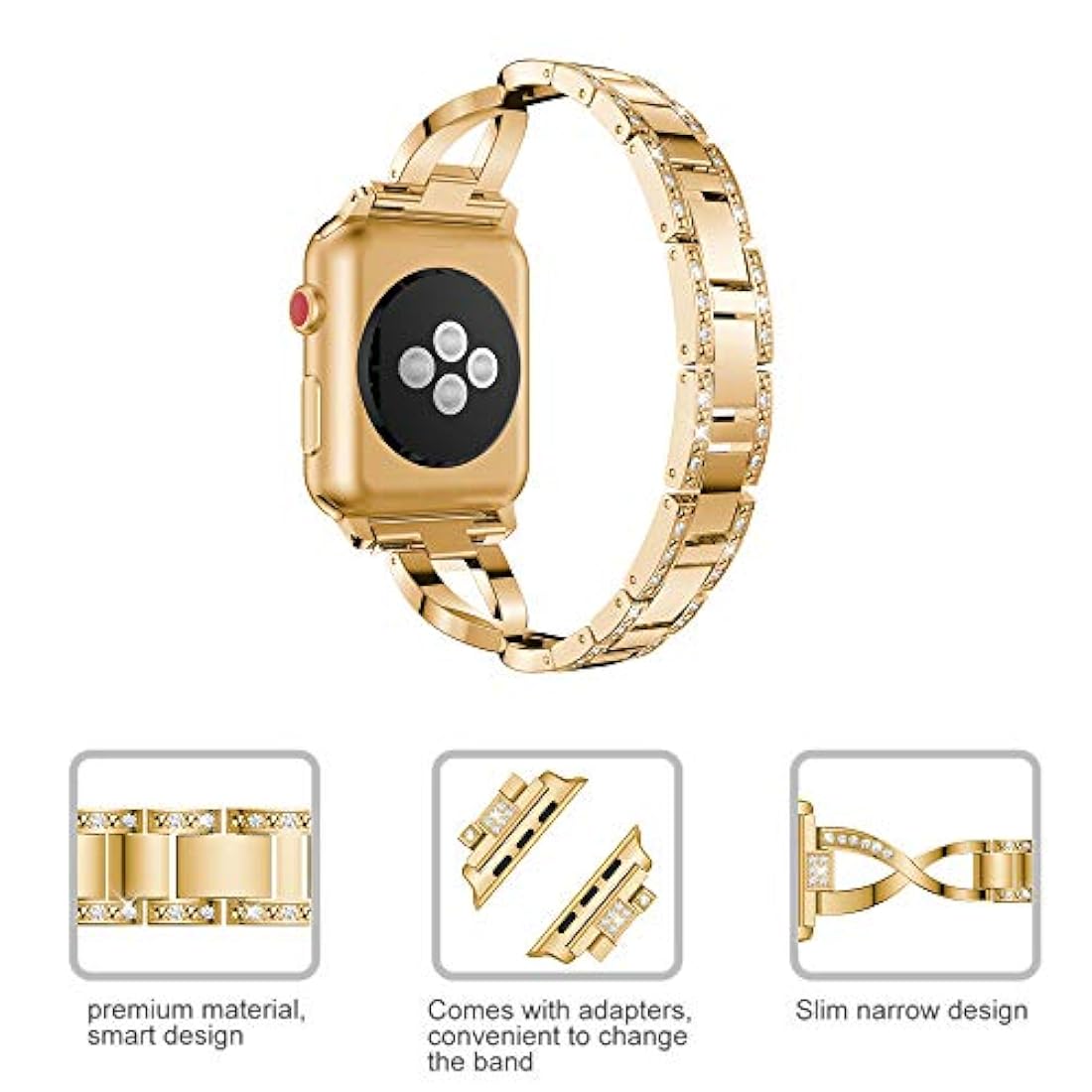 Dassions - Pulsera de metal para Apple Watch Band 1.496