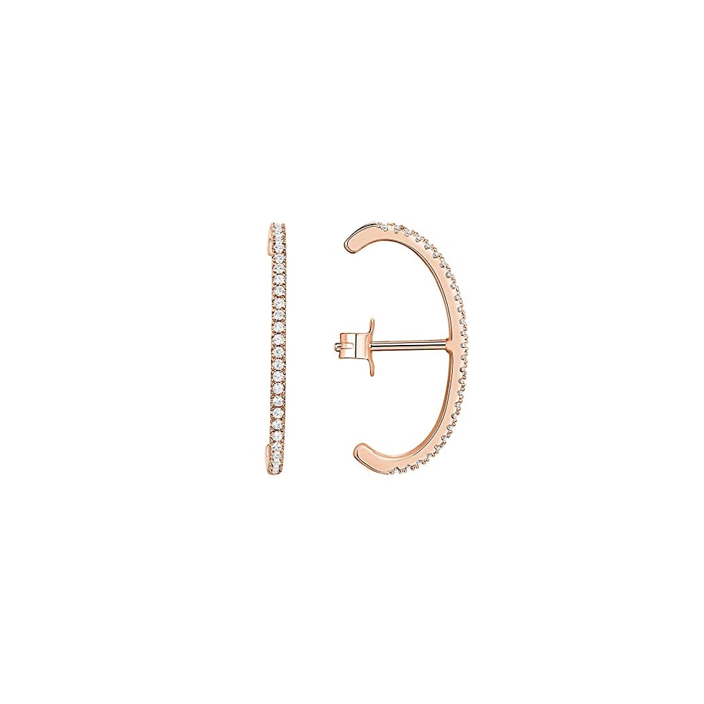 Aretes tipo dormilona chapados en oro de 14 quilates