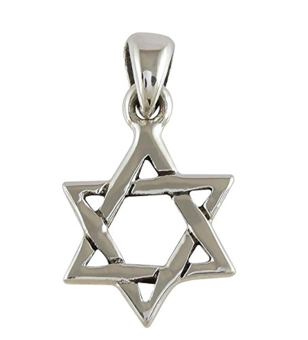 Colgante de estrella de David entrelazada de plata