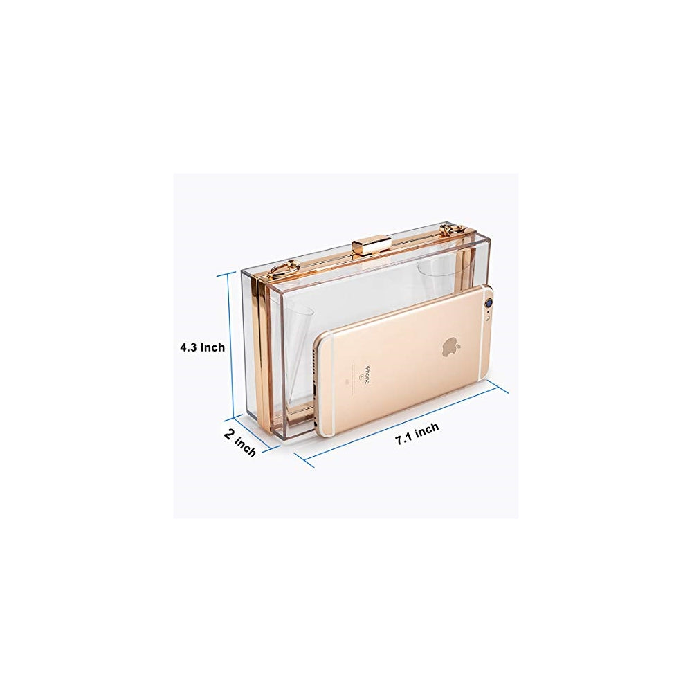 Bolsos de mano de acrílico transparente con 2 cadenas