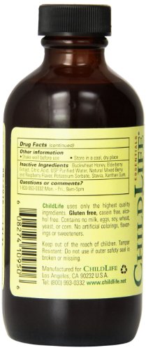 Jarabe para la tos sabor a bayas naturales de 4 onzas