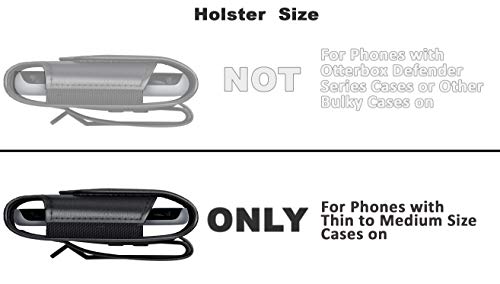 De-Bin Funda para iPhone 13 Pro, 13, 12 Pro, 12, 11, XR, de piel de alta calidad con clip para cinturón / cierre magnético para teléfono celular (compatible con teléfono con funda Otterbox), color negro