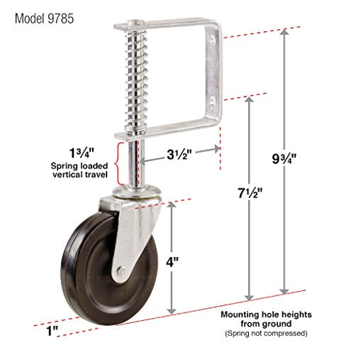 Shepherd Hardware 9785 Ruedita con portón de resorte