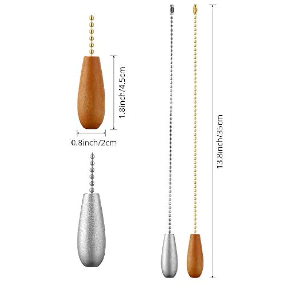 8 cadenas de madera para ventilador de techo - Boao