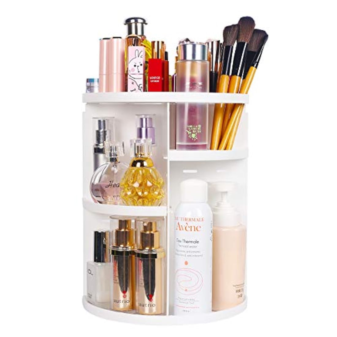 Organizador de maquilla rotativo Eloki 360, Blanco