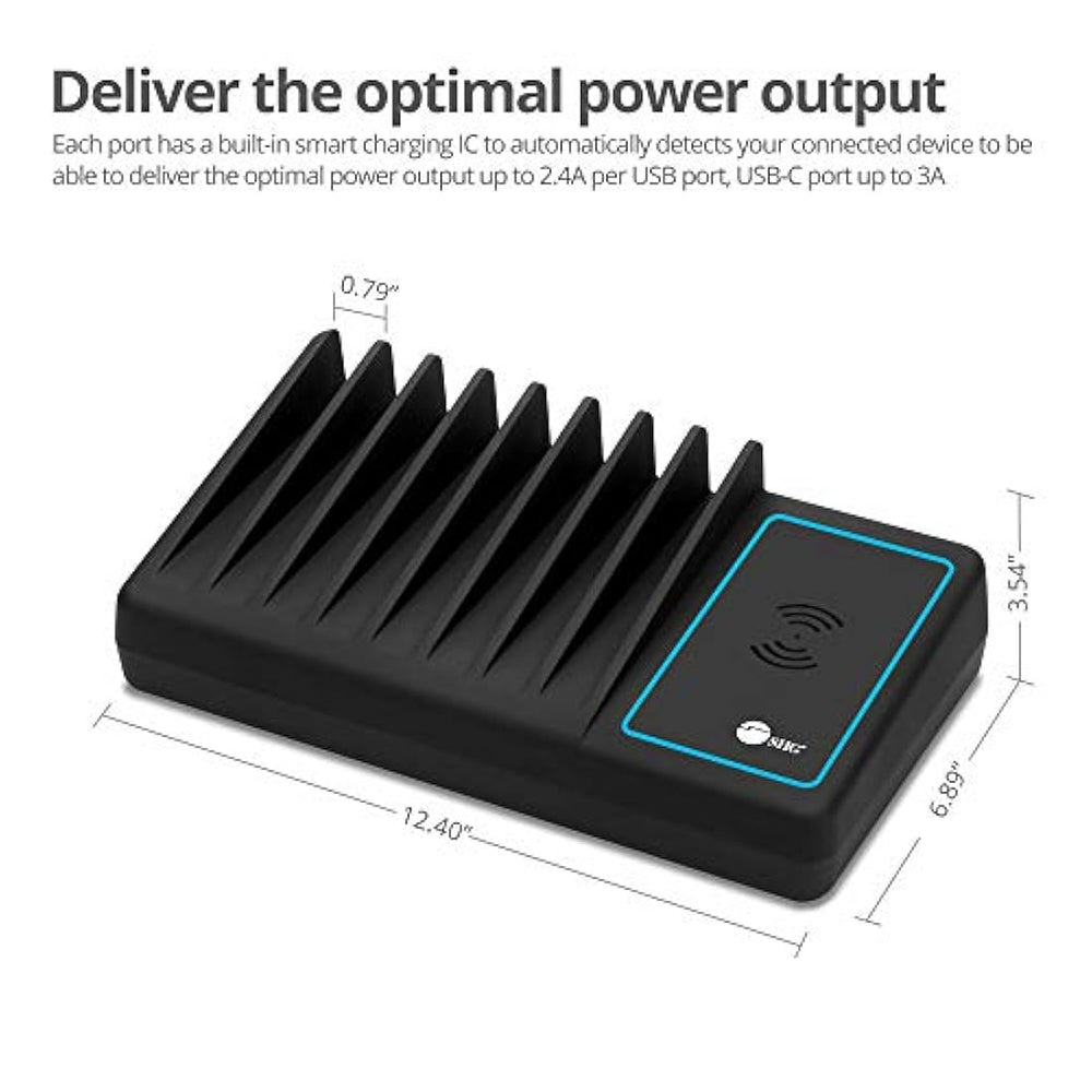 SIIG AC-PW1314-S1 - Estación de carga USB cubierta, negro,