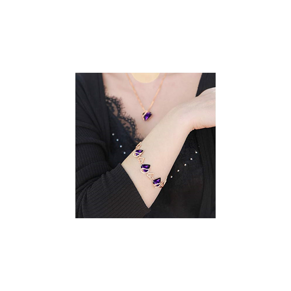 Pulseras chapada en oro rosa de 18 quilates con corazón