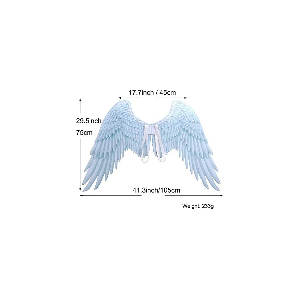 Disfraces de alas de ángel 3D blanca talla única