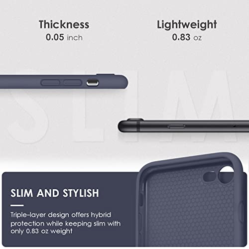 DTTOCASE - Funda para iPhone SE 2022/2020, iPhone 8, iPhone 7, funda de silicona líquida para iPhone SE 8 7 de 4.7 pulgadas, funda protectora colorida suave y sedosa para niñas y mujeres, azul marino