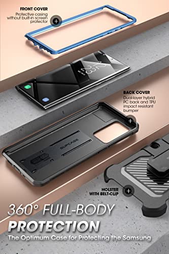 SUPCASE Unicorn Beetle Pro Series - Funda para Samsung Galaxy Note 20 (versión 2020), funda resistente de cuerpo completo y soporte sin protector de pantalla integrado (azul pizarra)