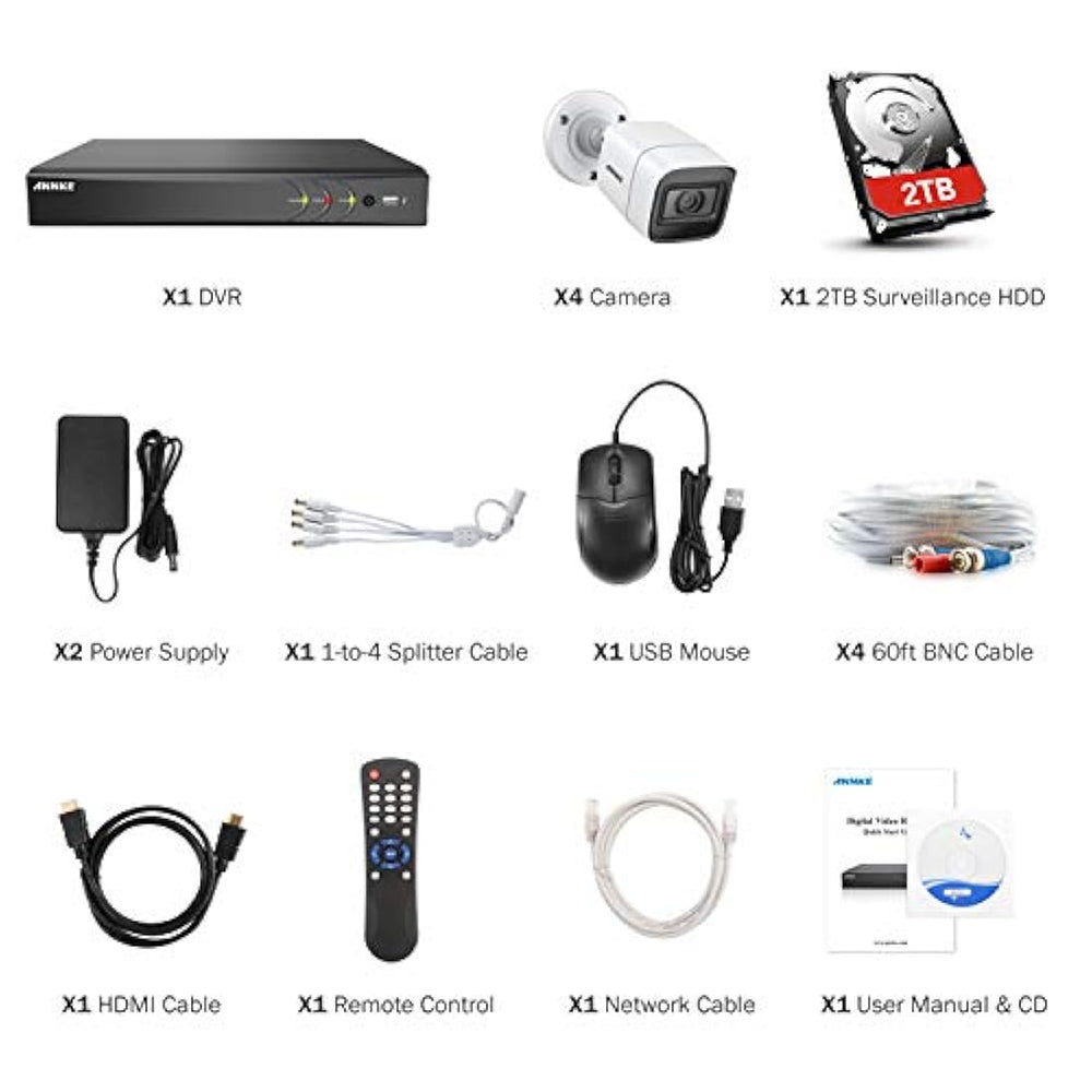 ANNKE Sistema 4 cámaras bala de 8 MP (3840 x 2160),