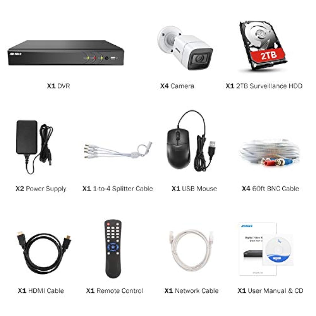 ANNKE Sistema 4 cámaras bala de 8 MP (3840 x 2160),