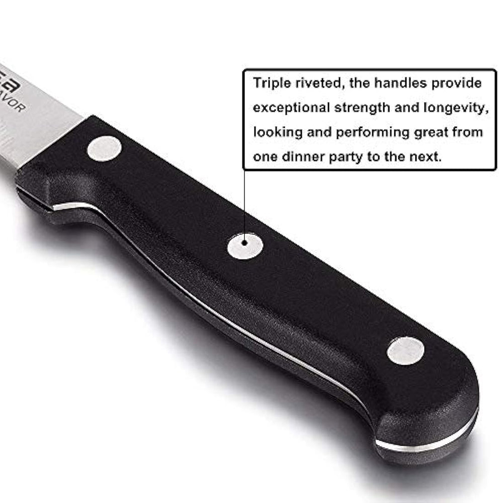 G.a HOMEFAVOR - Cuchillo para carne, acero inoxidable,negro