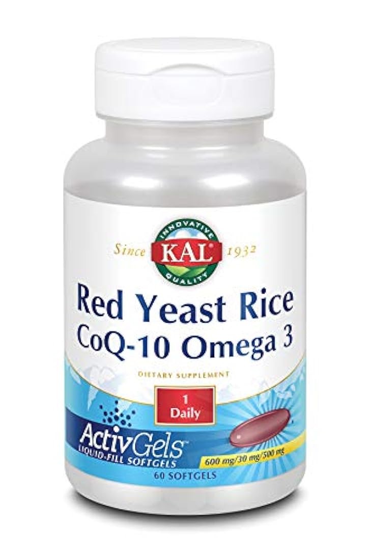 Kal levadura roja de arroz CoQ10 Omega 3, 60 unidades