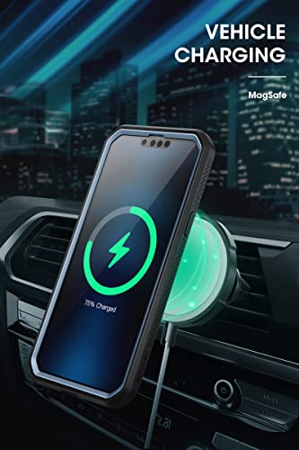 SUPCASE Unicorn Beetle Pro Mag Case for iPhone 13 Pro Max (2021 Release) 6.7 Inch, Compatible with MagSafe Full-Body Rugged Belt-Clip Case with Built-in Screen Protector & Kickstand (Cerulean)