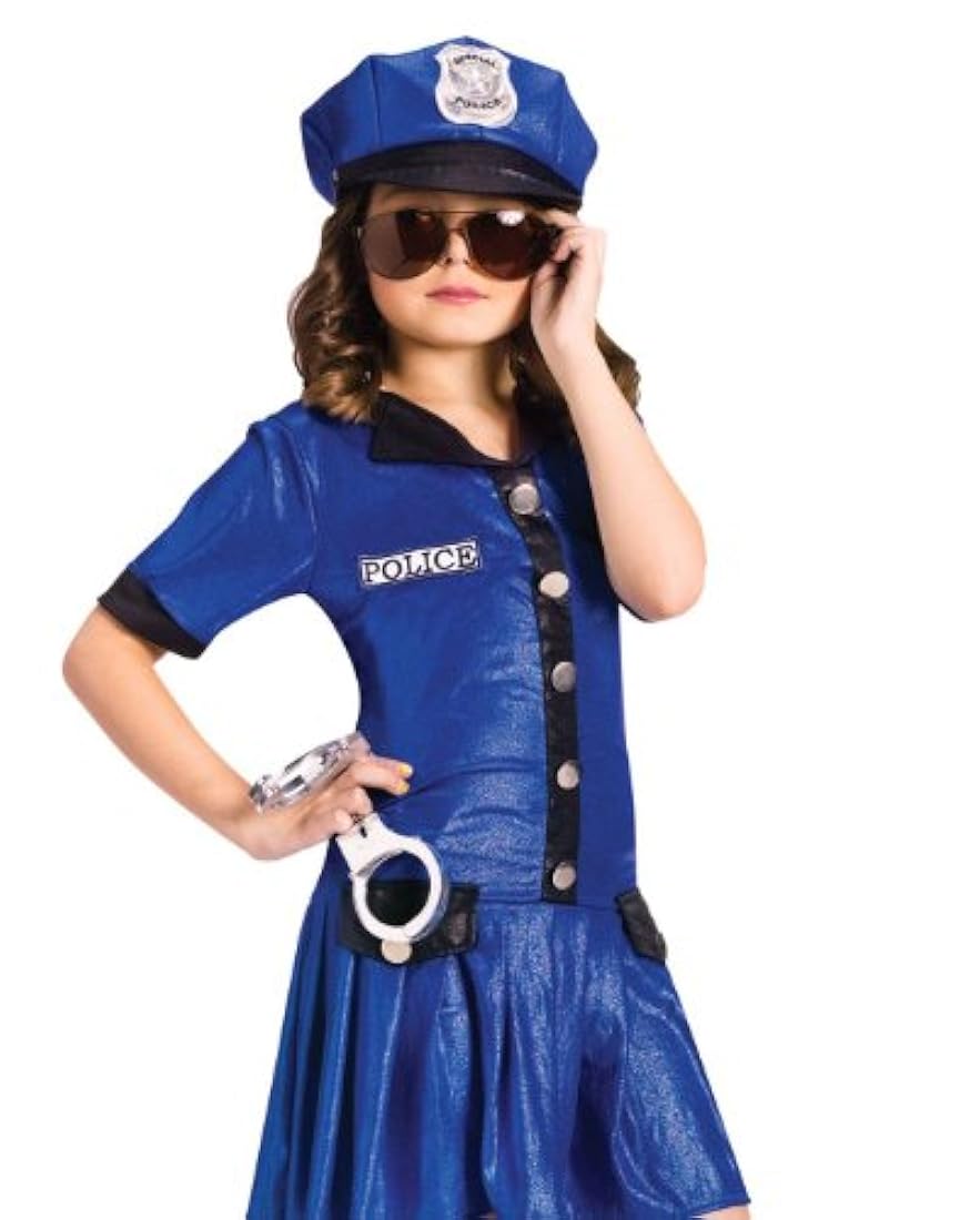 Disfraz de policía para niña Vestido Niño(a) S (4-6), Azul