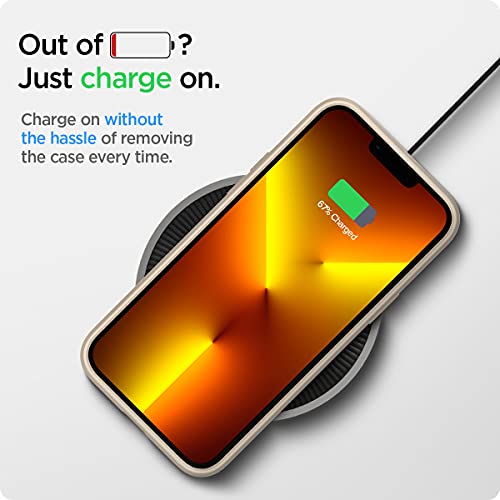 Spigen - Funda ultra híbrida diseñada para iPhone 13 (2021) - beige arena