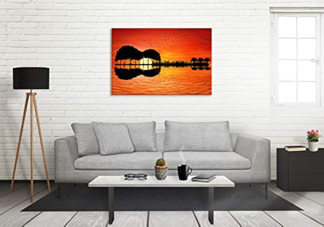 Póster, arte de guitarra moderna, lienzo,