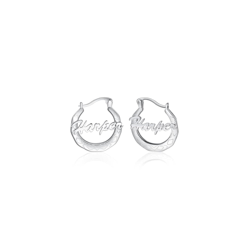 Aretes de aro de bambú personalizados para mujeres