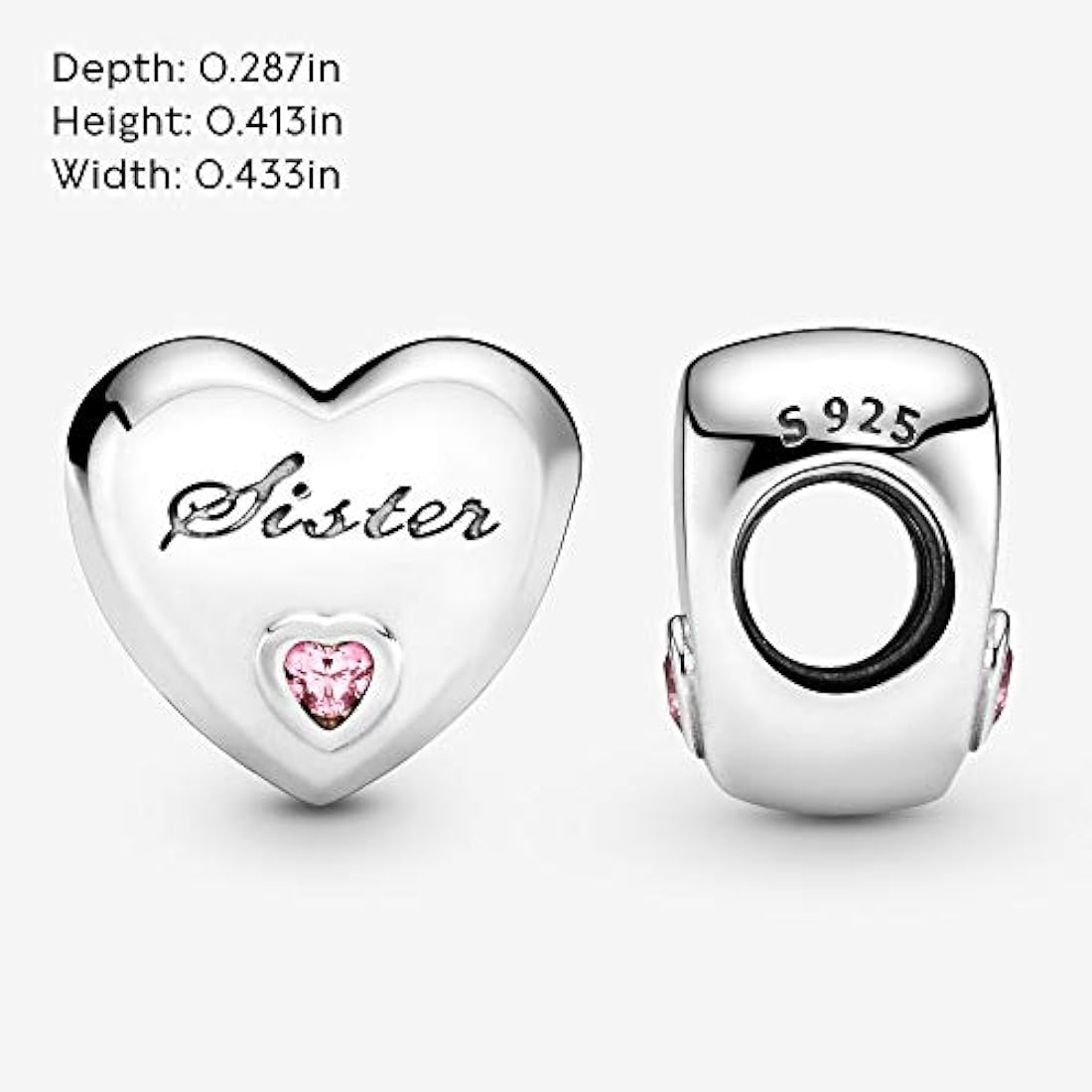 Pandora Joyería Hermana Amor Circonita Colgante en Plata