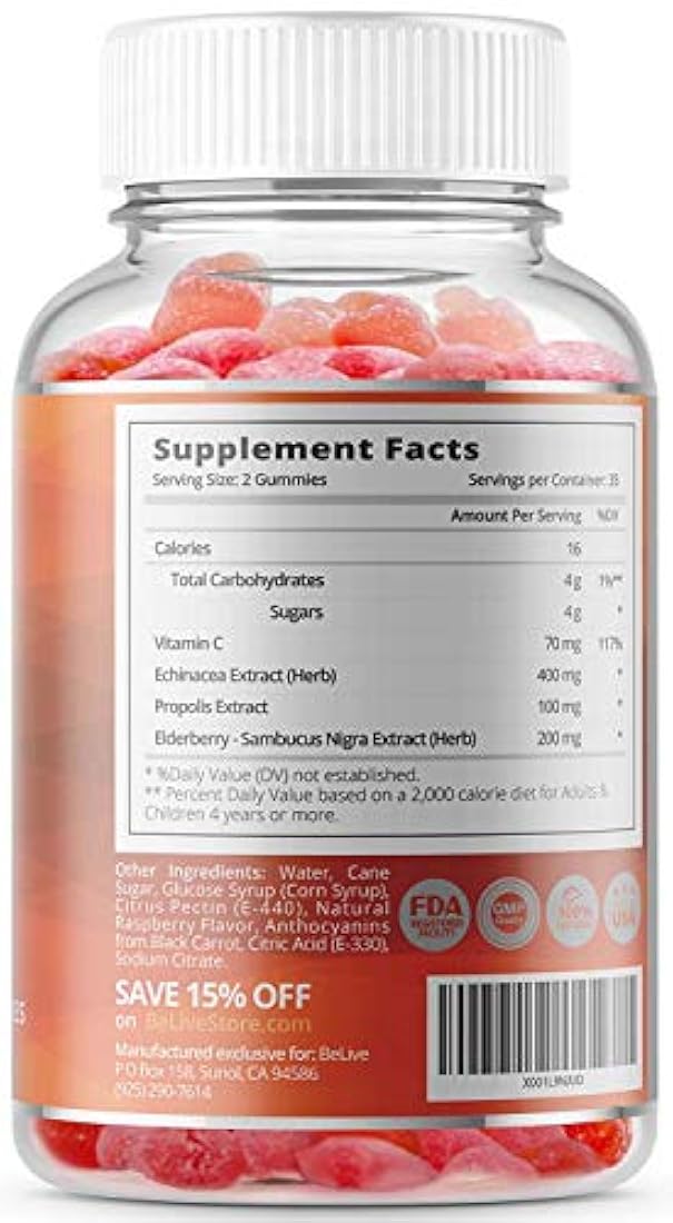 Gummies con vitamina C, Propóleos, BeLive