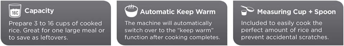 Arrocera BLACK+DECKER 16 Tazas, Cesta Vapor, RC516, Antiadherente