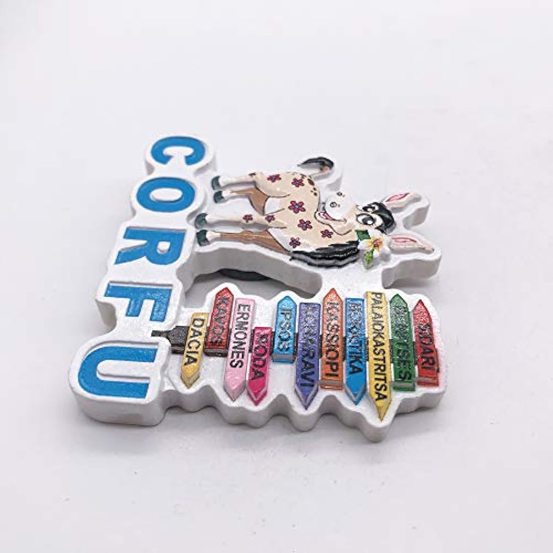 Imán para nevera 3D Corfu Grecia, hecho a mano